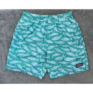 Vineyard Vines Mens Fish Graphic Mesh Lined Swim Trunks  Size Small